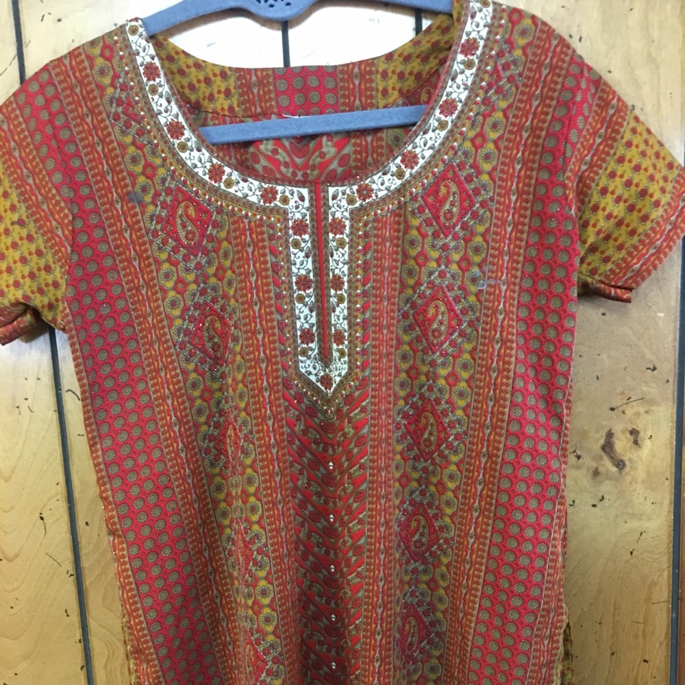 One Of A Kind Indian Print Dress Shirt